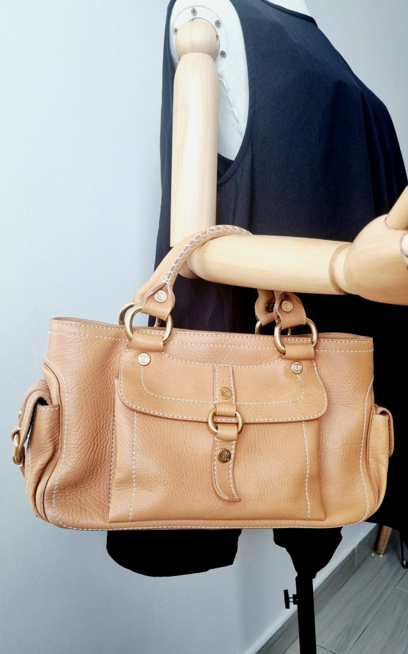 Sac Boogie PM Cuir Grainé Marron Clair
