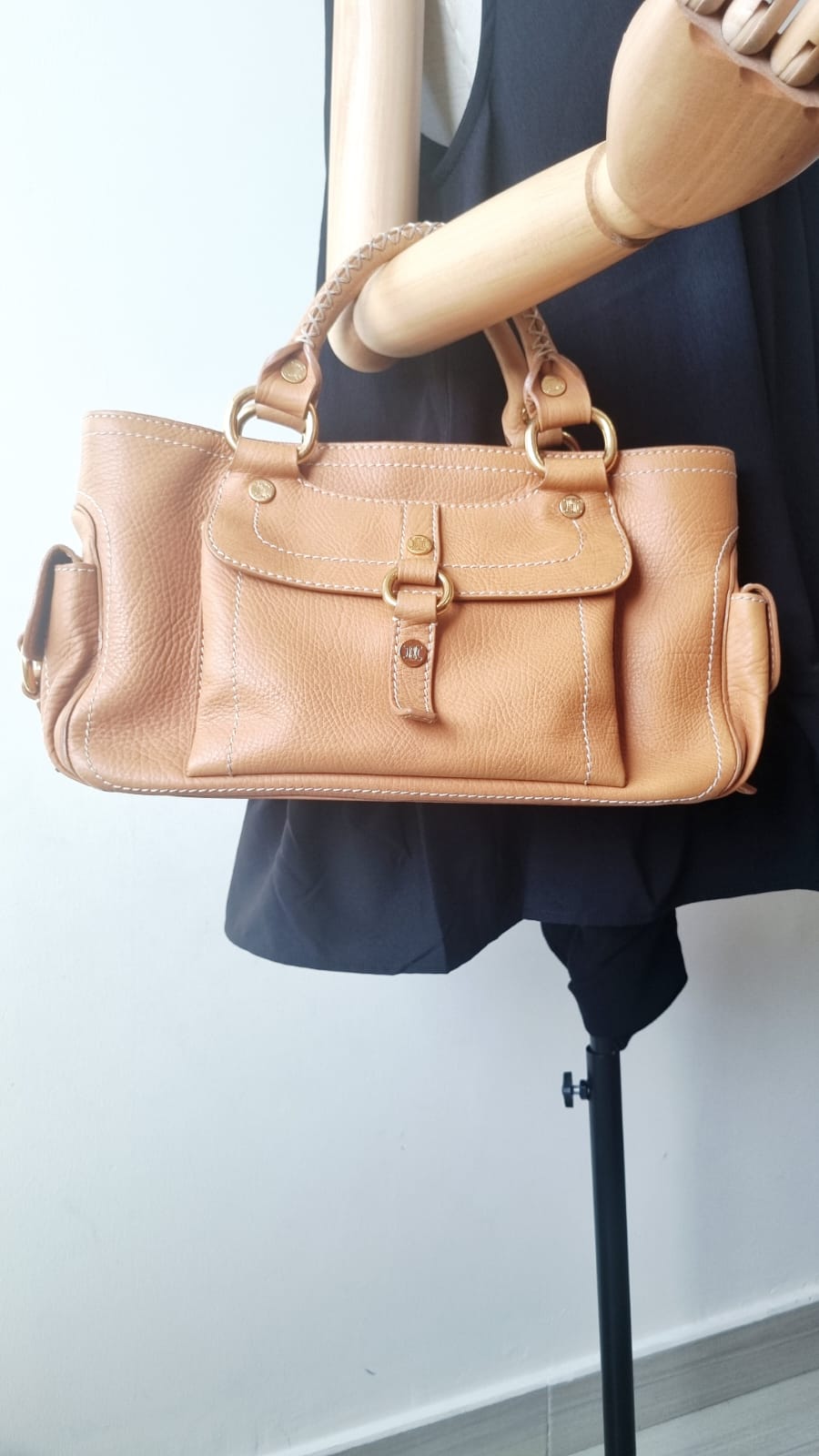 Sac Boogie PM Cuir Grainé Marron Clair