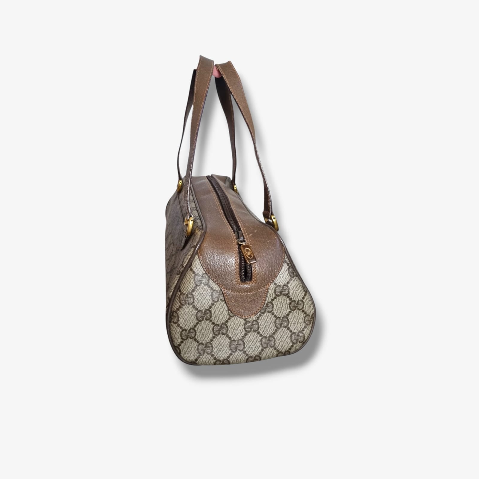 Sac Gucci vintage en toile GG Canvas et cuir marron