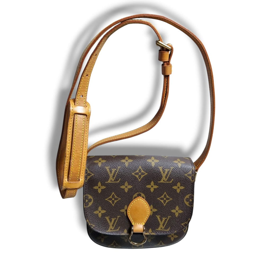 Sac Louis Vuitton Saint Cloud en toile Monogram avec bandoulière en cuir naturel