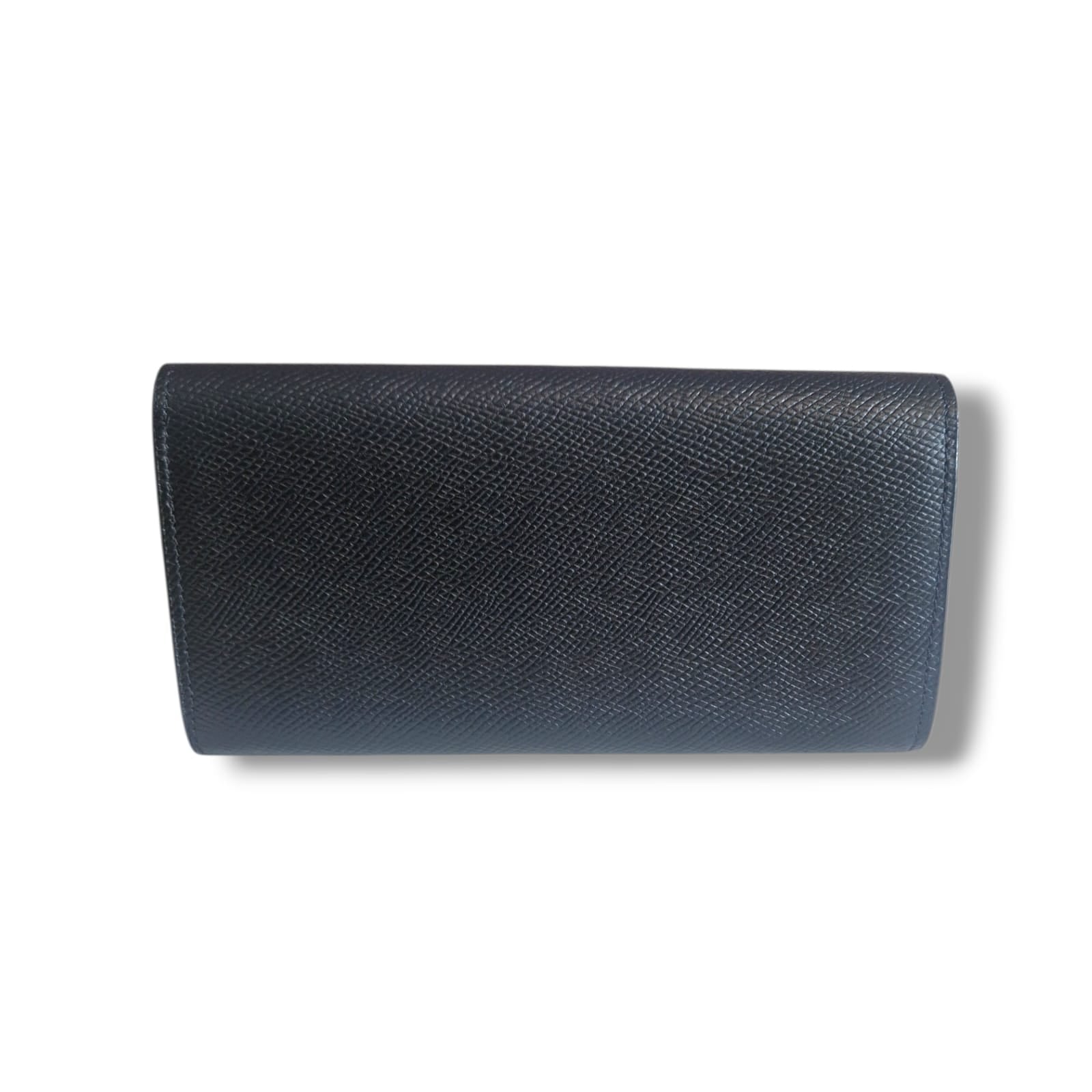 Portefeuille Céline noir en cuir grainé avec logo doré