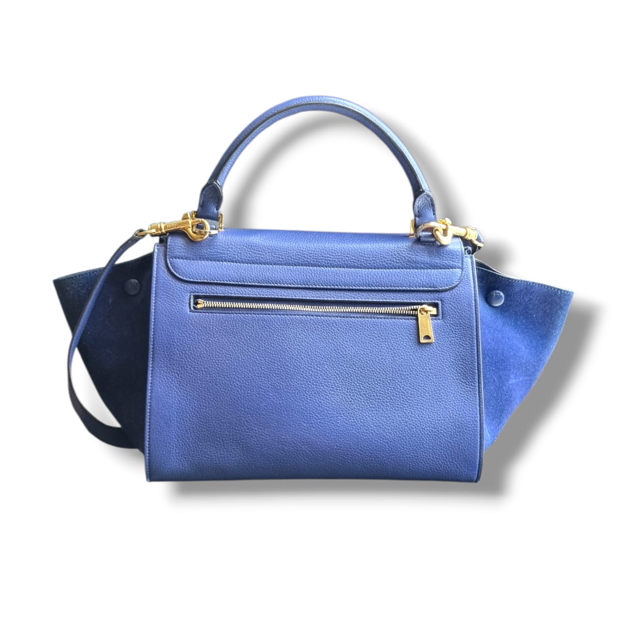 sac celine trapeze bleu medium cuir