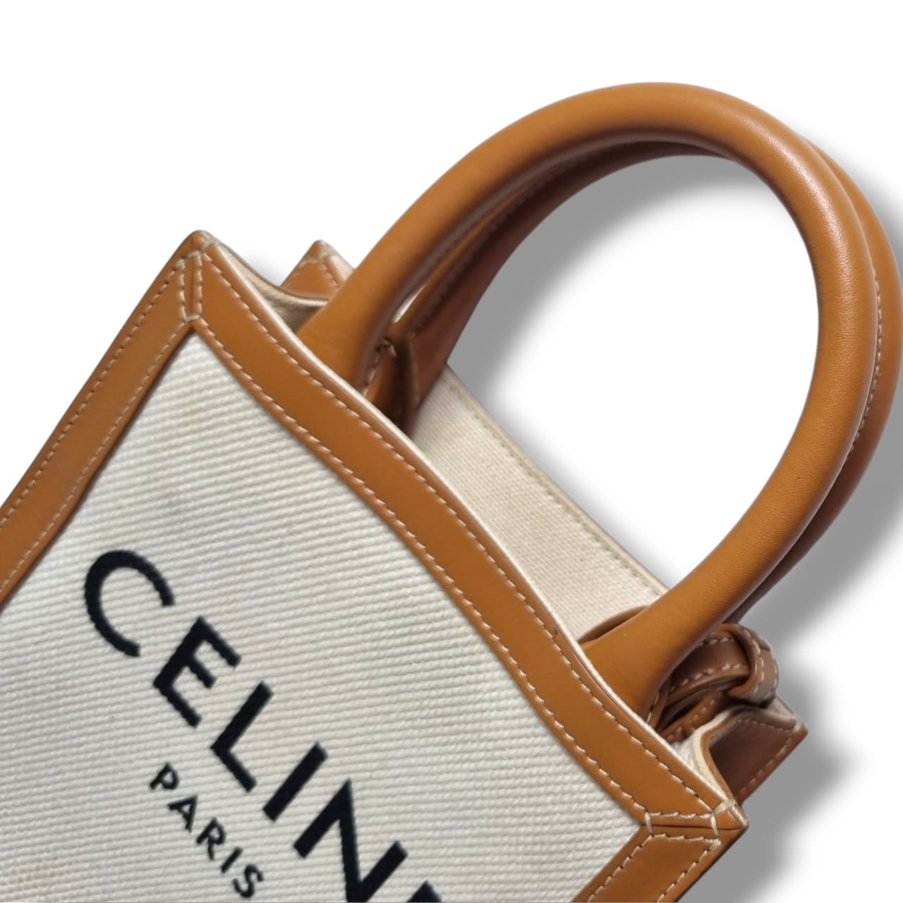 sac Céline cabas vertical mini toile écrue