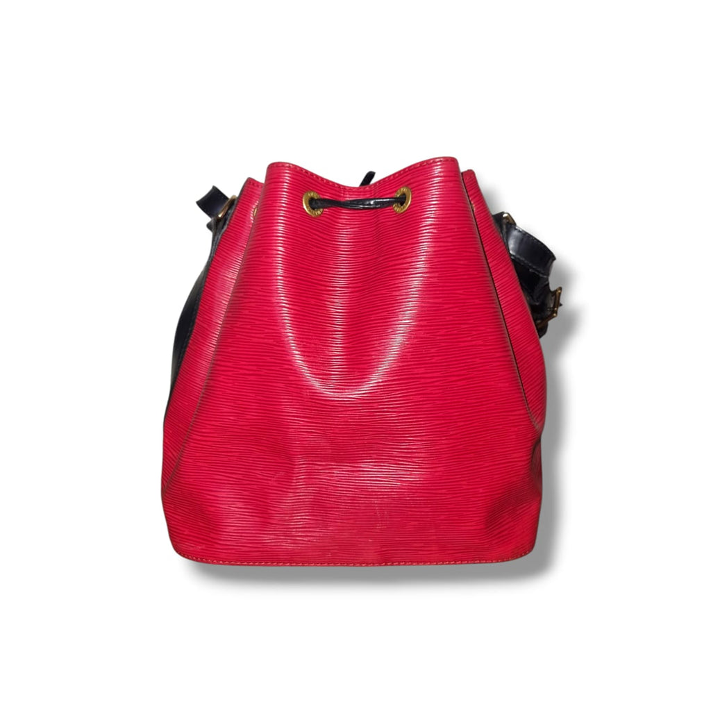 Sac Louis Vuitton Noé en cuir Epi rouge a