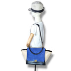 Sac Céline Trapèze tricolore bleu noir beige cuir
