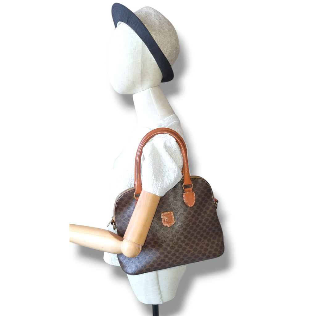 Sac Céline Macadam lady bag vintage marron