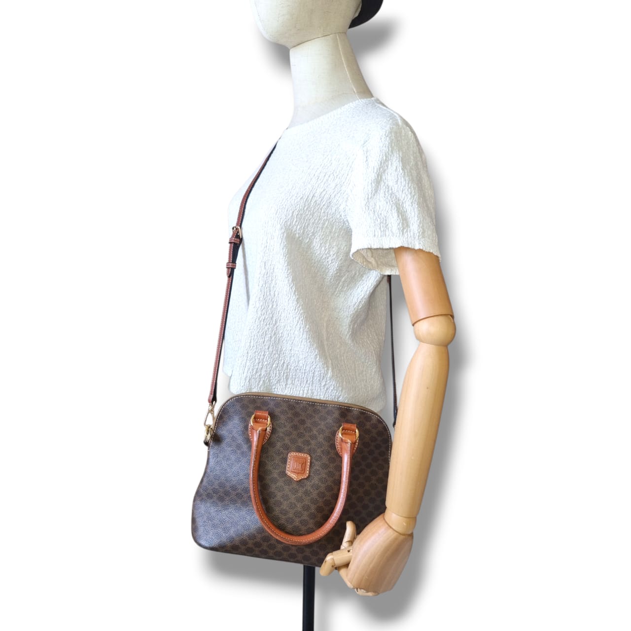 Sac Céline Macadam lady bag vintage marron