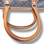 sac celine macadam blason vintage toile triomphe cuir fauve