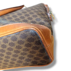 sac celine macadam blason vintage toile triomphe cuir fauve