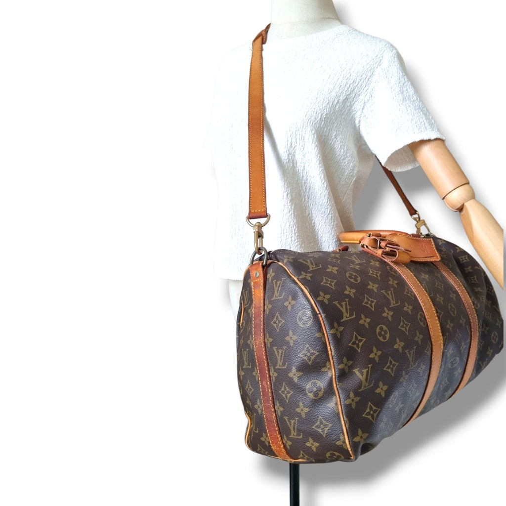 Sac Louis Vuitton Keepall 45 monogram toile marron