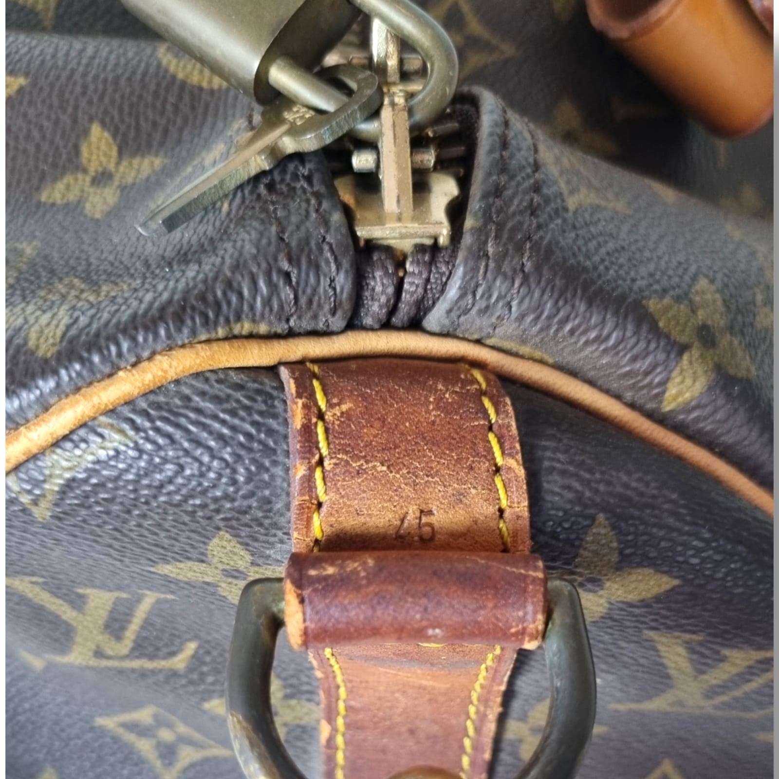 Sac Louis Vuitton Keepall 45 monogram toile marron