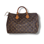 Sac Louis Vuitton Speedy 30 monogram avec anses en cuir patiné