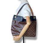 Sac Louis Vuitton Tuileries Hobo Monogram toile marron cuir noir occasion
