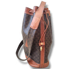 Sac seau Céline Macadam vintage en toile marron monogrammée