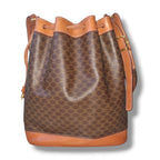 Sac seau Céline Macadam vintage en toile marron monogrammée