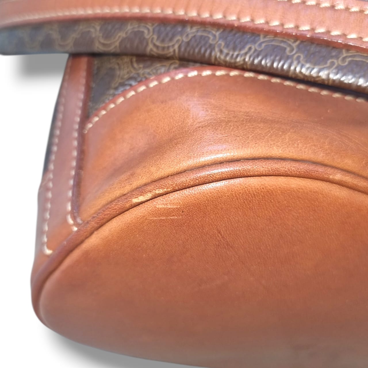 Sac seau Céline Macadam vintage en toile marron monogrammée
